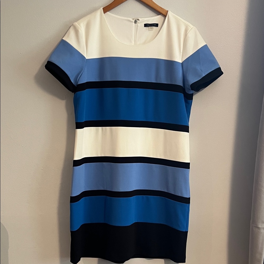 Tommy Hilfiger Dress with Blue and White Stripes, sz 14